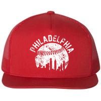 Philadelphia Baseball City Skyline Vintage Flat Bill Trucker Hat