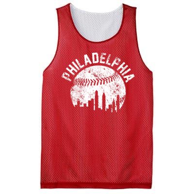 Philadelphia Baseball City Skyline Vintage Mesh Reversible Basketball Jersey Tank