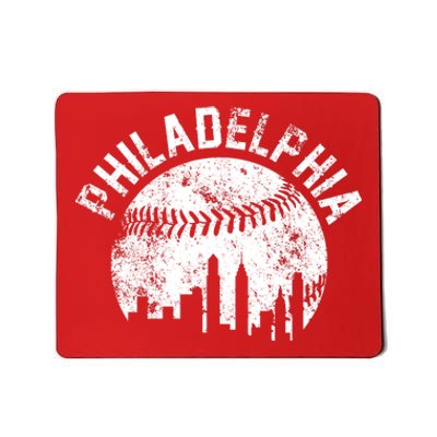 Philadelphia Baseball City Skyline Vintage Mousepad