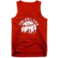 Philadelphia Baseball City Skyline Vintage Tank Top