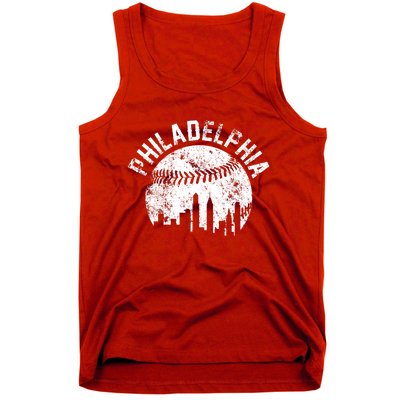 Philadelphia Baseball City Skyline Vintage Tank Top