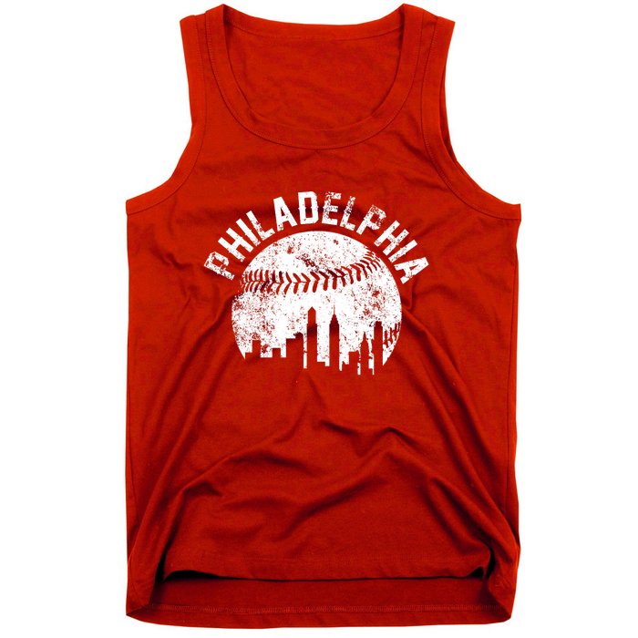 Philadelphia Baseball City Skyline Vintage Tank Top