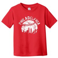 Philadelphia Baseball City Skyline Vintage Toddler T-Shirt