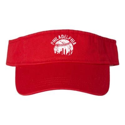 Philadelphia Baseball City Skyline Vintage Valucap Bio-Washed Visor