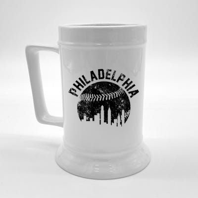 Philadelphia Baseball City Skyline Vintage Beer Stein