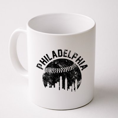 Philadelphia Baseball City Skyline Vintage Coffee Mug