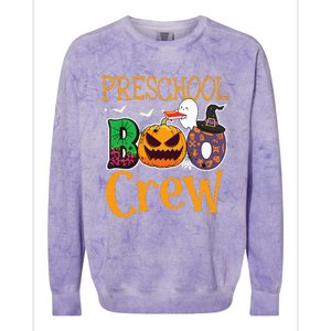 Preschool Boo Crew PreK Teachers Students Halloween Colorblast Crewneck Sweatshirt