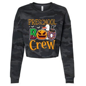 Preschool Boo Crew PreK Teachers Students Halloween Cropped Pullover Crew