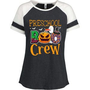 Preschool Boo Crew PreK Teachers Students Halloween Enza Ladies Jersey Colorblock Tee