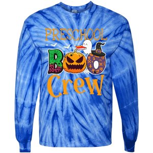 Preschool Boo Crew PreK Teachers Students Halloween Tie-Dye Long Sleeve Shirt