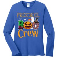 Preschool Boo Crew PreK Teachers Students Halloween Ladies Long Sleeve Shirt