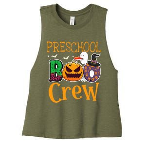 Preschool Boo Crew PreK Teachers Students Halloween Women's Racerback Cropped Tank