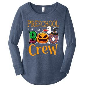 Preschool Boo Crew PreK Teachers Students Halloween Women's Perfect Tri Tunic Long Sleeve Shirt