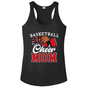 Proud Basketball & Cheer Mom Cheerleader Mom Mama Red Ladies PosiCharge Competitor Racerback Tank