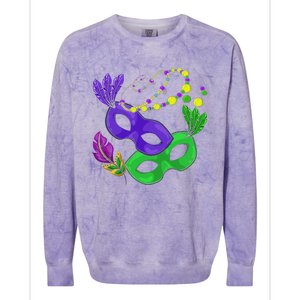 Parade Beads Carnival Masquerade Gift Mardi Gras Colorblast Crewneck Sweatshirt