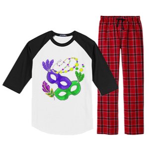 Parade Beads Carnival Masquerade Gift Mardi Gras Raglan Sleeve Pajama Set