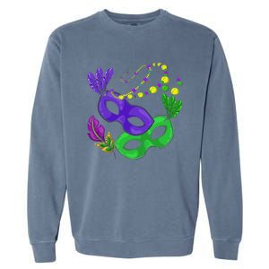 Parade Beads Carnival Masquerade Gift Mardi Gras Garment-Dyed Sweatshirt