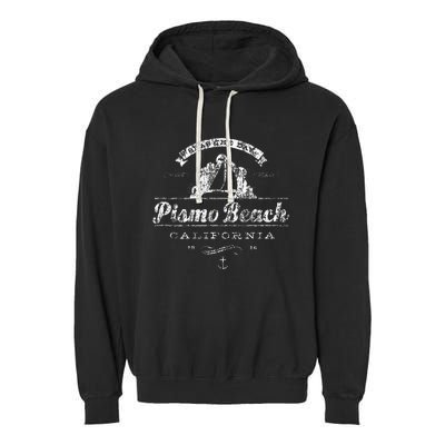 Pismo Beach CA Sailboat Vintage Nautical Garment-Dyed Fleece Hoodie