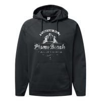 Pismo Beach CA Sailboat Vintage Nautical Performance Fleece Hoodie