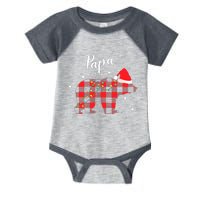 Papa Bear Christmas Pajama Red Plaid Buffalo Matching Family Infant Baby Jersey Bodysuit