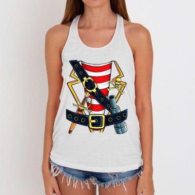 Pirate Buccaneer Costume Funny Halloween Novelty Women's Knotted Racerback Tank