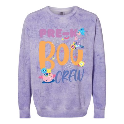 PreK Boo Crew Teacher Students Halloween Costume Party Team Colorblast Crewneck Sweatshirt