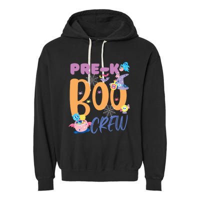 PreK Boo Crew Teacher Students Halloween Costume Party Team Garment-Dyed Fleece Hoodie