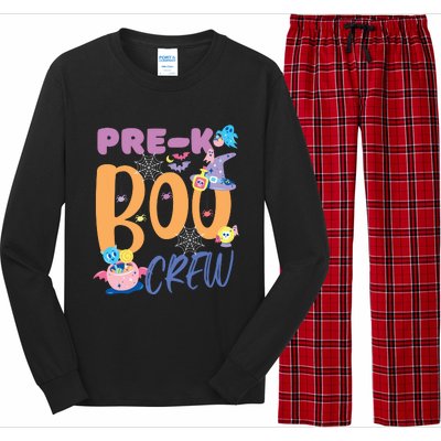 PreK Boo Crew Teacher Students Halloween Costume Party Team Long Sleeve Pajama Set