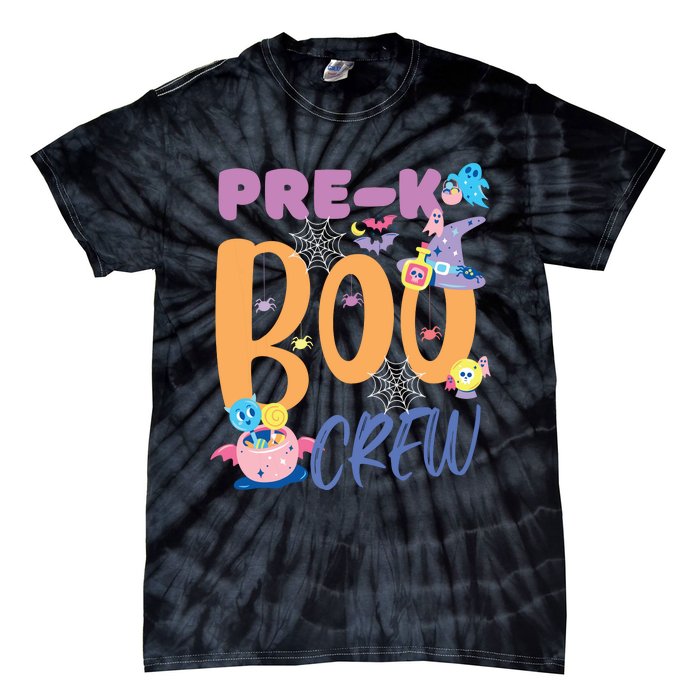 PreK Boo Crew Teacher Students Halloween Costume Party Team Tie-Dye T-Shirt