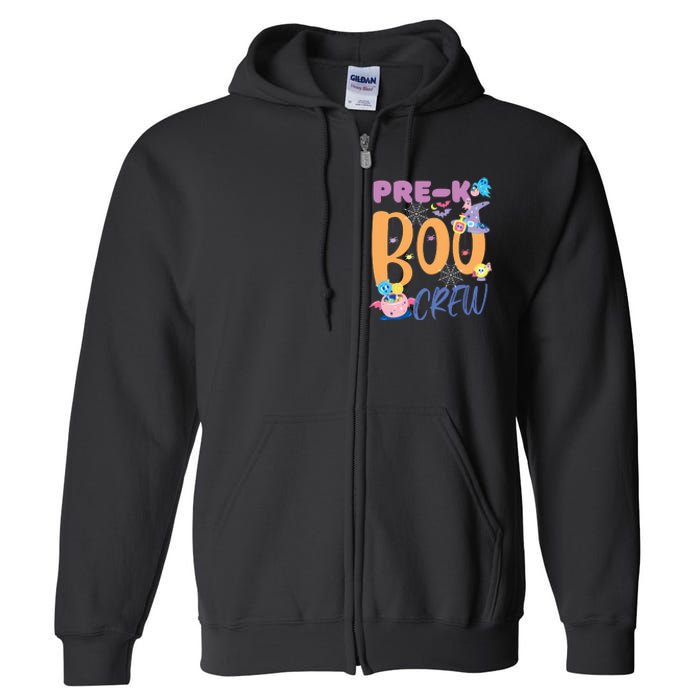 PreK Boo Crew Teacher Students Halloween Costume Party Team Full Zip Hoodie