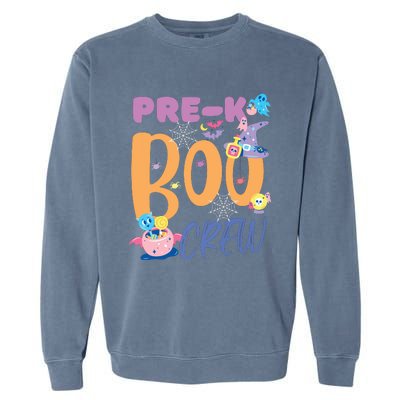 PreK Boo Crew Teacher Students Halloween Costume Party Team Garment-Dyed Sweatshirt