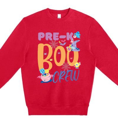 PreK Boo Crew Teacher Students Halloween Costume Party Team Premium Crewneck Sweatshirt