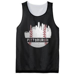 Pittsburgh Baseball Cityscape Distressed Novelty Pirate Gift Mesh Reversible Basketball Jersey Tank