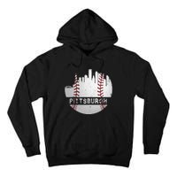 Pittsburgh Baseball Cityscape Distressed Novelty Pirate Gift Tall Hoodie