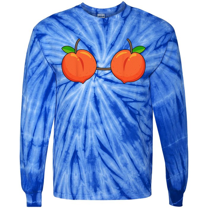 Peach Bra Costume Cute Easy Fruits Halloween Gift Tie-Dye Long Sleeve Shirt