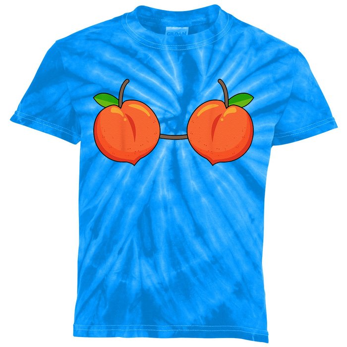 Peach Bra Costume Cute Easy Fruits Halloween Gift Kids Tie-Dye T-Shirt