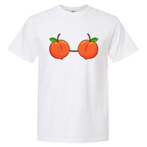 Peach Bra Costume Cute Easy Fruits Halloween Gift Garment-Dyed Heavyweight T-Shirt