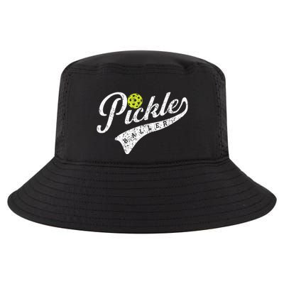 Pickle Baller Cool Paddle Sports Pickleball Lover Vintage Cool Comfort Performance Bucket Hat