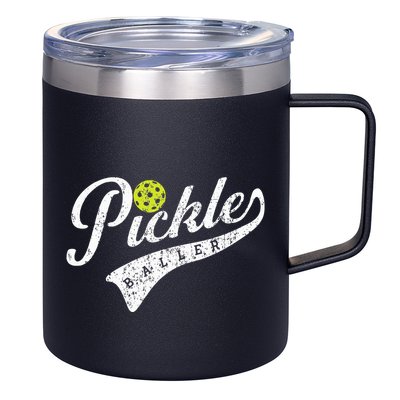 Pickle Baller Cool Paddle Sports Pickleball Lover Vintage 12oz Stainless Steel Coffee Mug