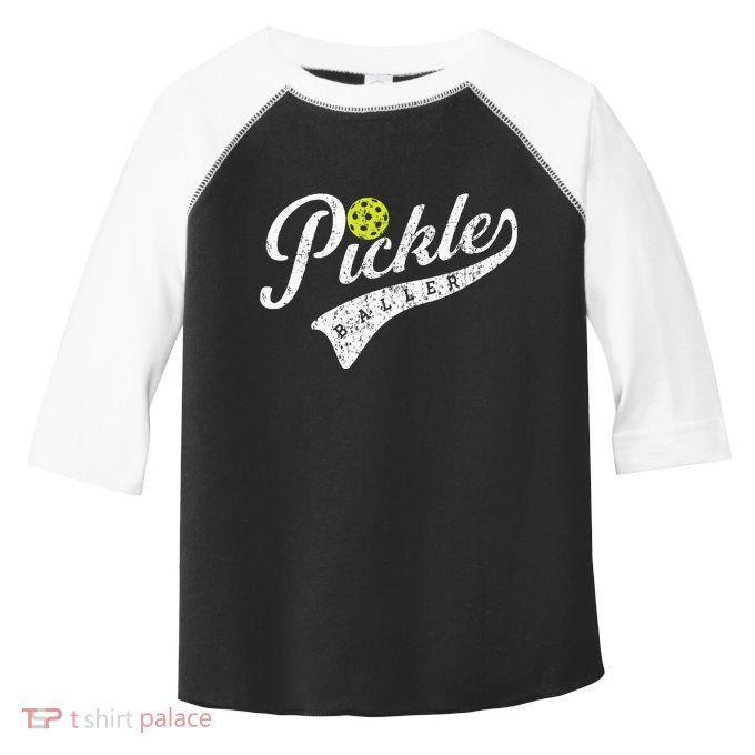 Pickle Baller Cool Paddle Sports Pickleball Lover Vintage Toddler Fine Jersey T-Shirt