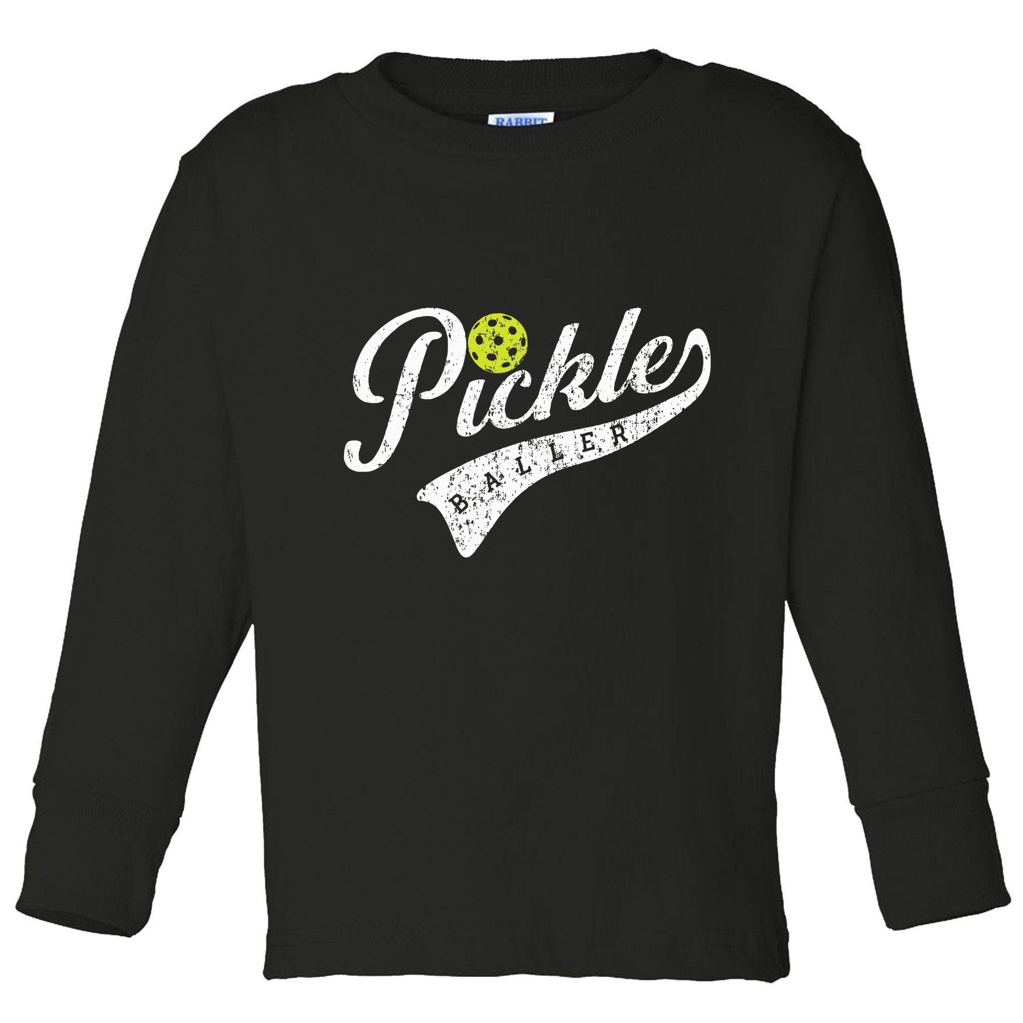 Pickle Baller Cool Paddle Sports Pickleball Lover Vintage Toddler Long Sleeve Shirt