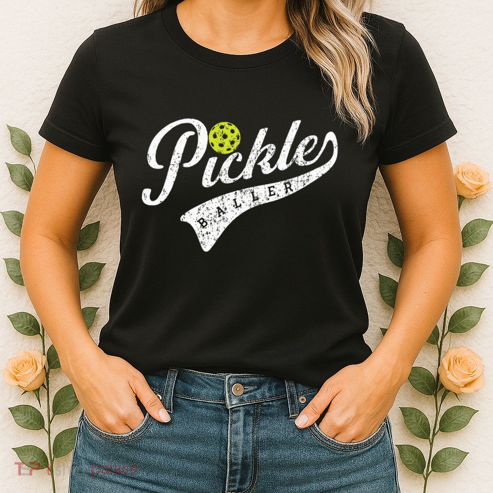 Pickle Baller Cool Paddle Sports Pickleball Lover Vintage Womens T-Shirt