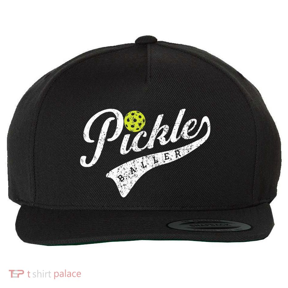 Pickle Baller Cool Paddle Sports Pickleball Lover Vintage Wool Snapback Cap