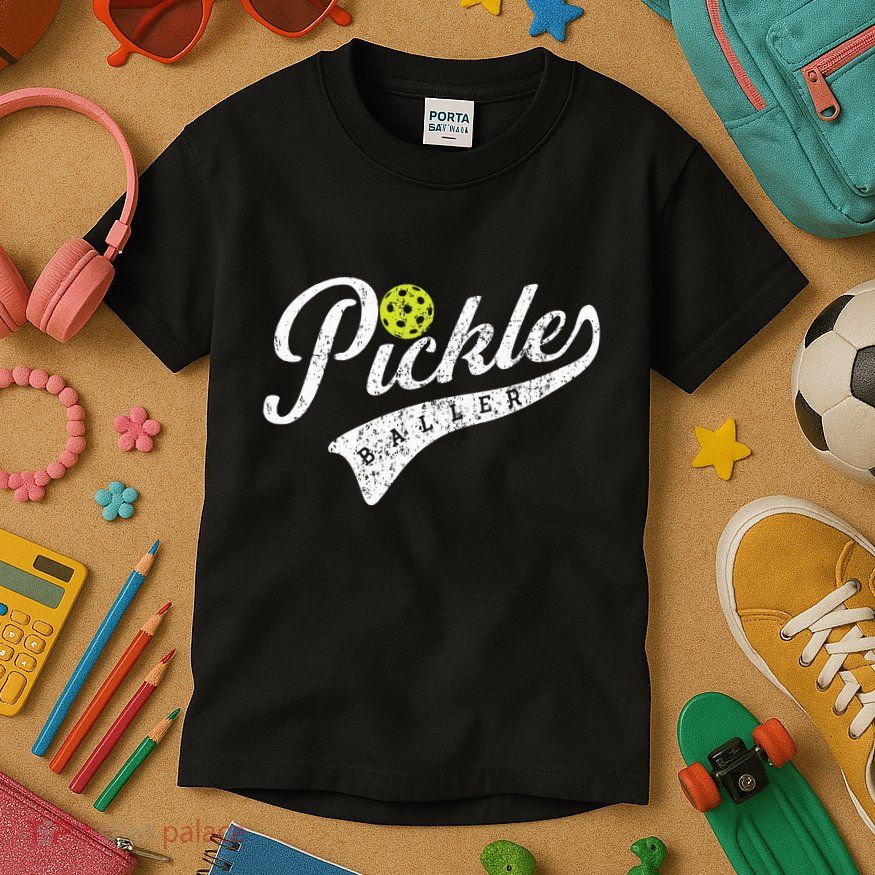 Pickle Baller Cool Paddle Sports Pickleball Lover Vintage Kids T-Shirt