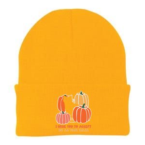 Pumpkin Black Cat I Urge You To Accept Me As Your Ruler Knit Cap Winter Beanie