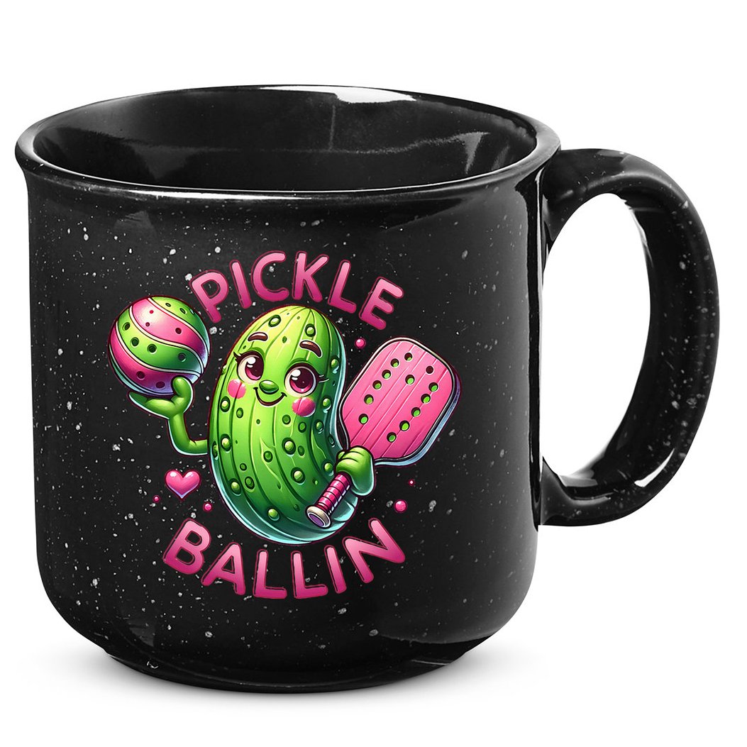 Pickle Ballin Cute Pickleball Women Pickleball Lovers 15oz Campfire Ceramic Mug