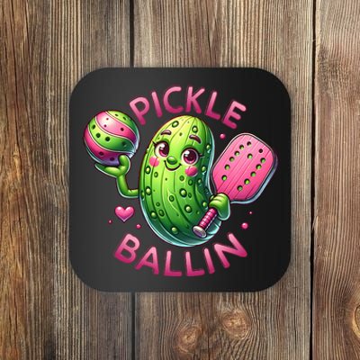 Pickle Ballin Cute Pickleball Women Pickleball Lovers Coaster