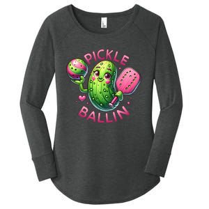 Pickle Ballin Cute Pickleball Women Pickleball Lovers Women's Perfect Tri Tunic Long Sleeve Shirt