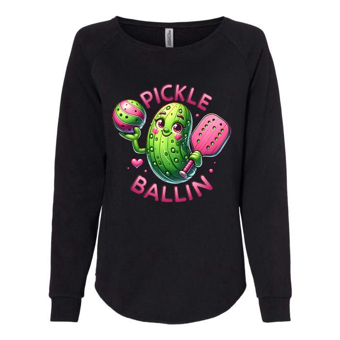 Pickle Ballin Cute Pickleball Women Pickleball Lovers Womens California Wash Sweatshirt