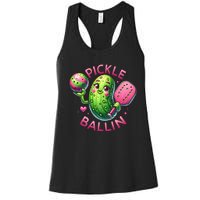 Pickle Ballin Cute Pickleball Women Pickleball Lovers Women's Racerback Tank